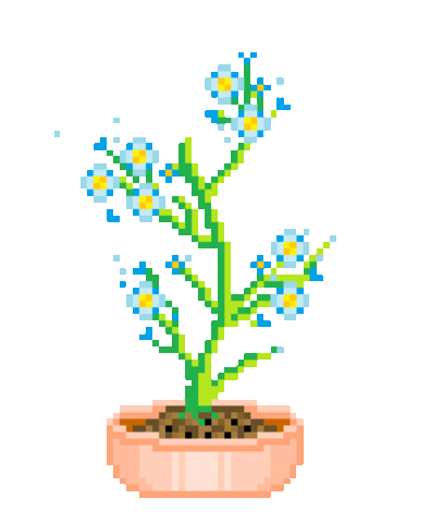 blue bloomimg flowers (via gifer...)